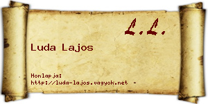Luda Lajos névjegykártya